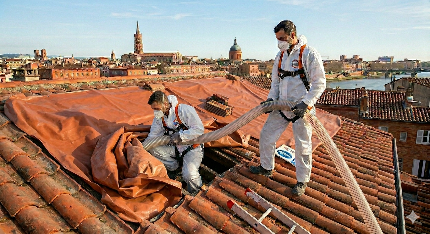 Isolation de combles perdus par soufflage à Toulouse — équipe RGE en chantier
